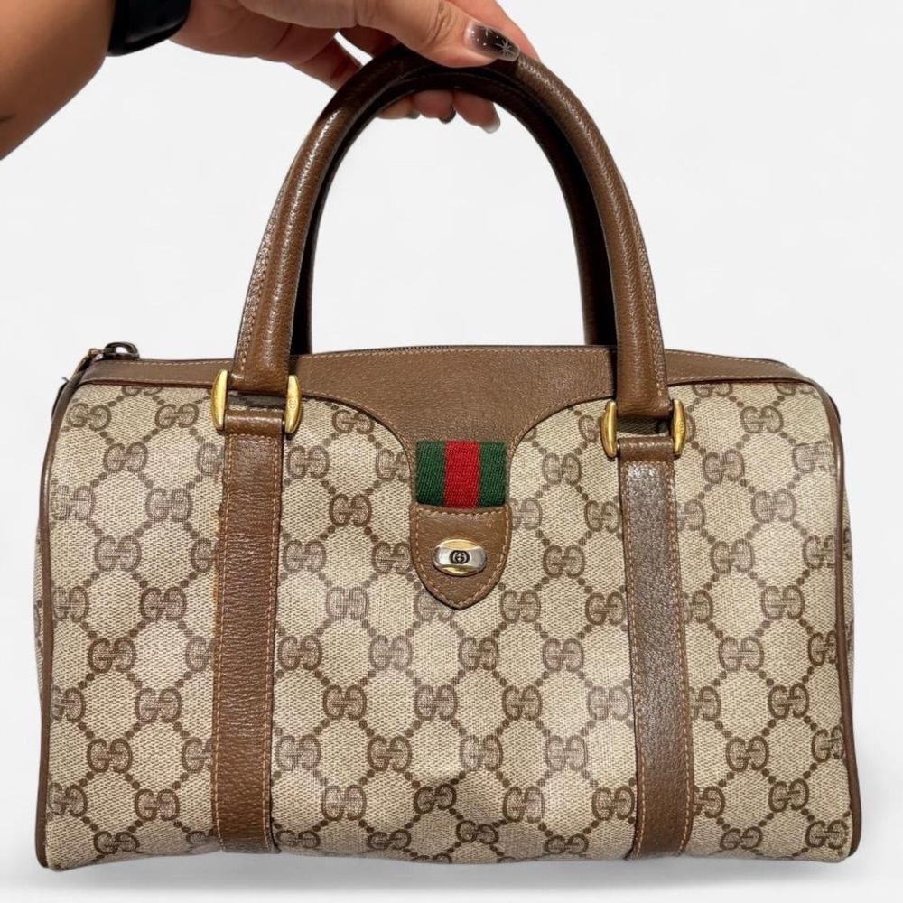 SOLD ‼️‼️‼️ Gucci Brown and Cream Satchel with Iconic Design